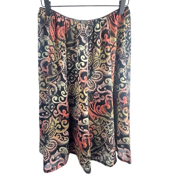 VTG JM Collection Colorful A-Line Skirt Knee-Length Paisley Floral Print Sz 6 - Picture 3 of 8